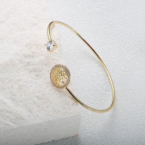 Bague arbre de vie en cristal de zircon, le cadeau de luxe idéal