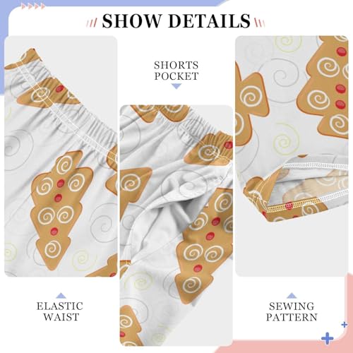 Boys' Pants Ginger Bread Christmas Tree Long Bottoms Jogger Pants Elastic Waist Trousers with Pockets S-XL4