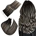 Produktbild RäumungsverkaufEasyouth Balayage Tape Extensions Echthaar Seamless Tape on Haar Farbe Off Black Mix Honigblond und Off Black 12 Zoll 30g Echthaar Tape on Extensions