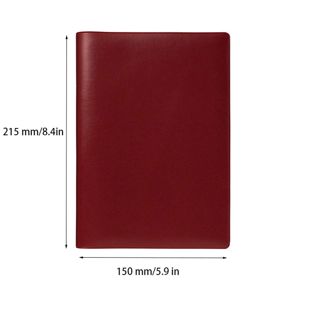 A5 Diario Imitación Cuero Superficie Suave Cuaderno Páginas Interiores Protección de Ojos Bloc de notAP Portátil Home School Suministros de Oficina (Color : Red)