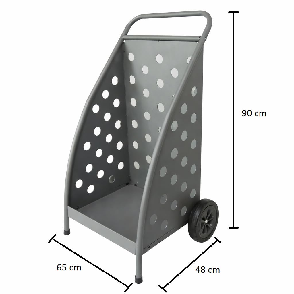 Carrello Portalegna con Ruote Grigio 65 x 48 x 90 cm