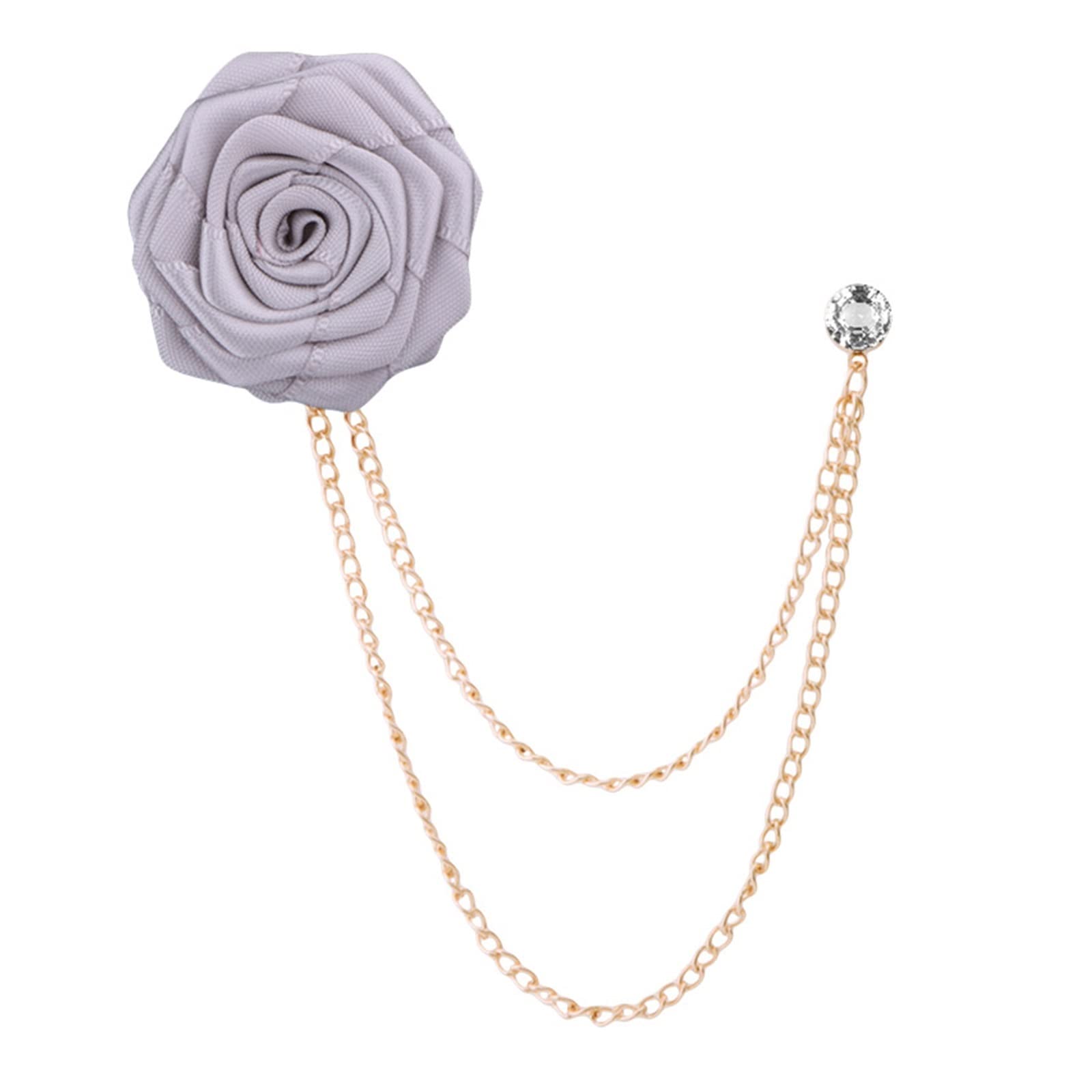 Bräutigam Hochzeit Tuch Kunst handgemachte Rose Blume Brosche Anstecknadel Abzeichen Quaste Kette Herren Anzug Zubehör
