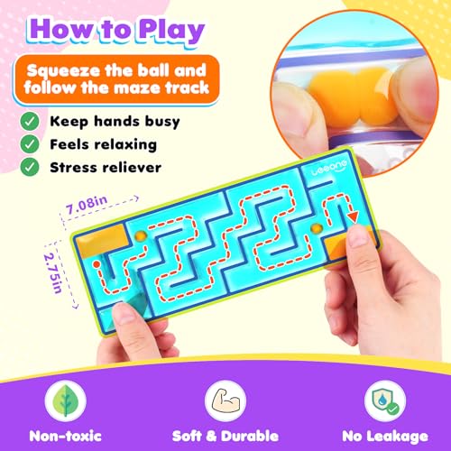 12-Pack Sensory Maze Fidget Toys for Kids & Adults: Quiet Squishy Calming Tools for Autism Children - Anxiety Fidgets for Travel & Office - Classroom Must Haves & Treasure Rewards Party Favors - Image 3