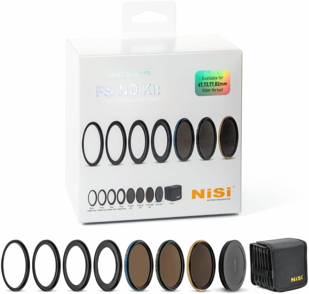 Kit NiSi Swift FS ND with ND8 (3 Stop), ND64 (6 Stop) and ND1000 (10 Stop), 82mm (adapters 67/72/77mm)