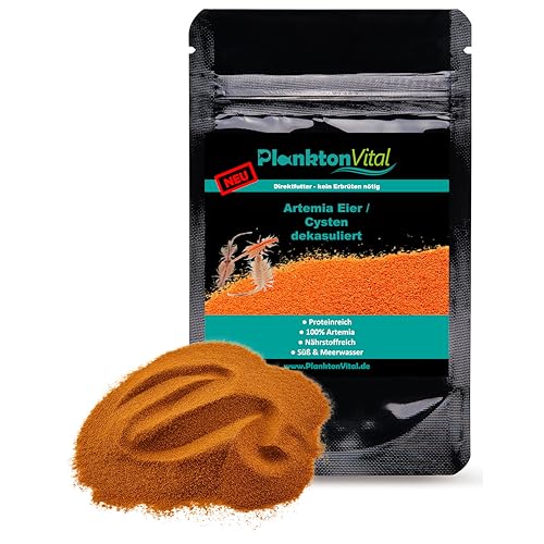PlanktonVital Huevos de artemia desencapsulados 100 ml/60 g – Alimento de cría premium para peces jóvenes e invertebrados – 100% natural, alto contenido de proteínas, alimentación instantánea, para