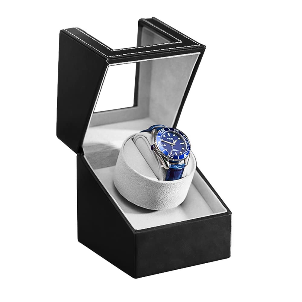 Automatic Watch Winder,Single Watch Winder for Women's and Men's Watches,Watch Shaker with Japanese Quiet Motor,Battery Powered or AC Adapter