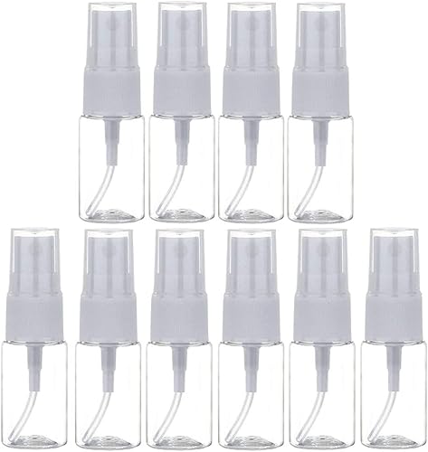 Mini botella de espray de niebla fina, de plástico transparente, recargable y reutilizable, atomizador, contenedor de líquido para viajes,
