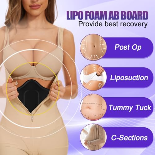 Abdominal Board Surgery Liposuction - Ab Board Post Surgery Liposuction, Lipo Foam Abdominal Compression Board for Tummy Tuck & Liposuction Post Surgery Recovery (Black)2