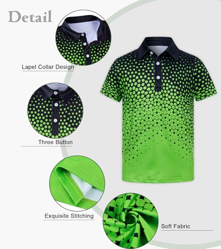 Image of uideazone Boys Polo Shirts Dry Fit Performance Golf Short Sleeve Casual School Uniform Size 5-14