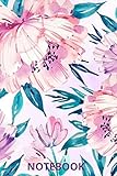  Notebook: Floral Journal, Pretty red and pink watercolor flowers, Lined Paper, 120 pages  Diary, Composition Book