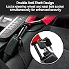 Steering Wheel Lock, Anti-Theft High Visibility Car Cut Resistant, Universal Fit Steering Wheel to Seat Belt Lock for Cars, SUVs, Vans, Golf Carts, Trucks, 3 Keys, Red #2