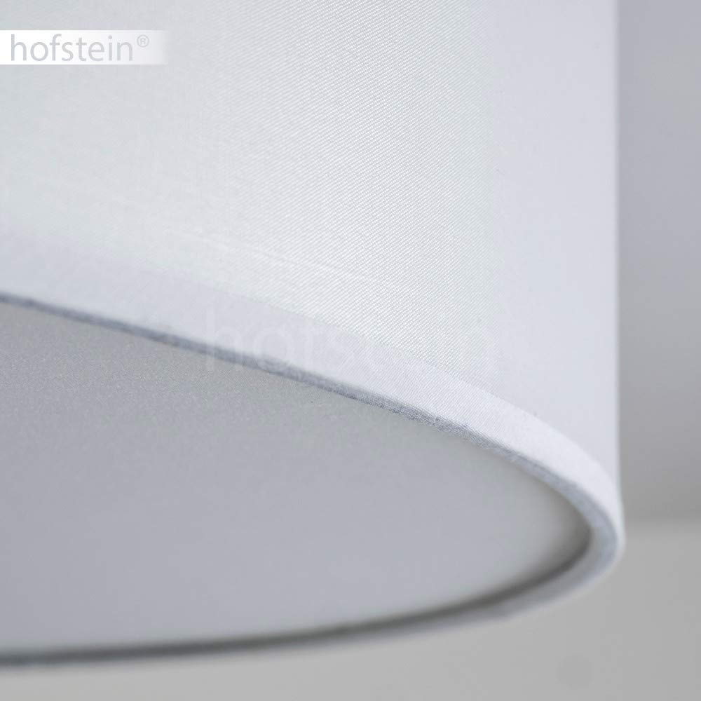 Lampada da soffitto Foggia, lampada da soffitto rotonda con paralume in tessuto bianco, Ø 60 cm, 3 x attacco E27, design retrò, senza lampadina/e
