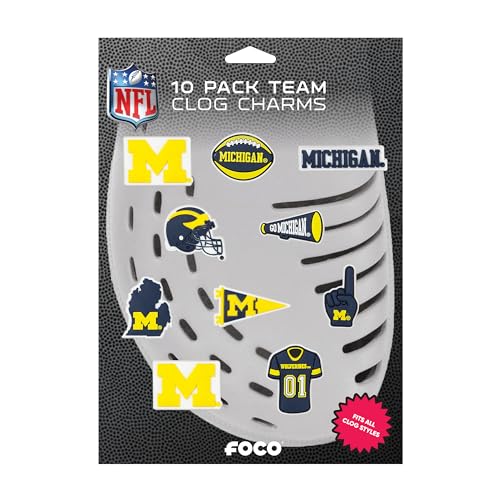 foco ncaa unisex-adult ncaa team logo officially licensed 10-pack charms for clogs shoes bracelet