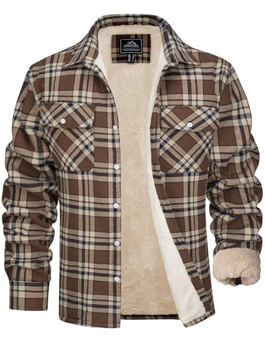 MAGCOMSEN Herren Holzfällerhemd Jacke Winterjacke Kariert Baumwolle...