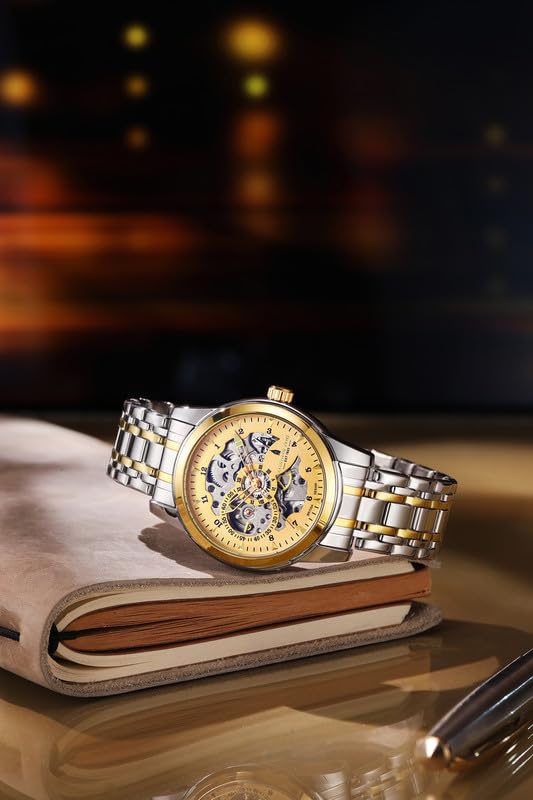 London Fog Richmond Collection Skeleton Dial:Gold,Strap:Multicolor - Image 4