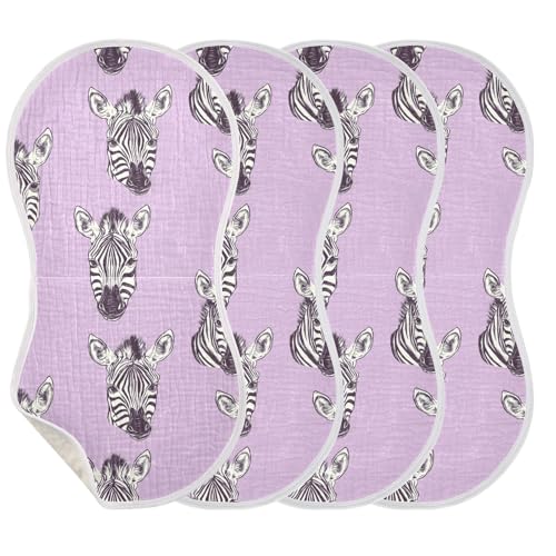 Animal Purple Sketch Cotton Muslin Baby Burp Cloths Easy Care Baby Rags for Unisex Set of 2, 22x11in3