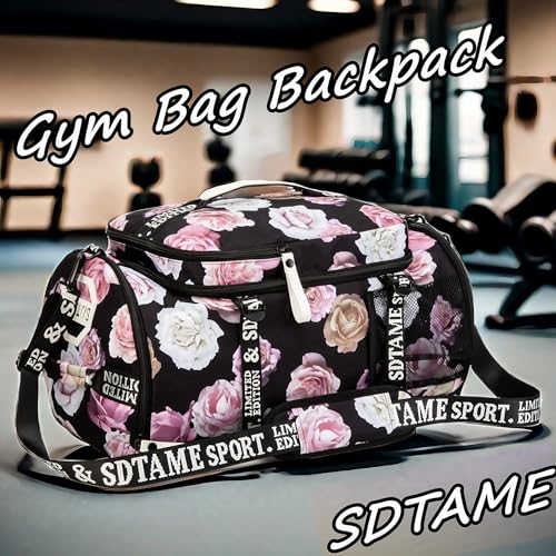 Image of SDTAME Gym Duffel Backpack with Shoe Pocket & Laptop Sleeve