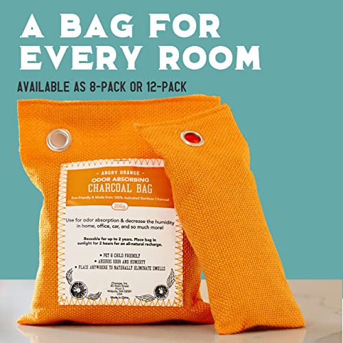 Angry Orange Charcoal Bags Odor Absorber - 12 Pack - Charcoal Air Purifying & Odor Eliminator Bags - Deodorizers For Home, Care, & Closet #TOP7