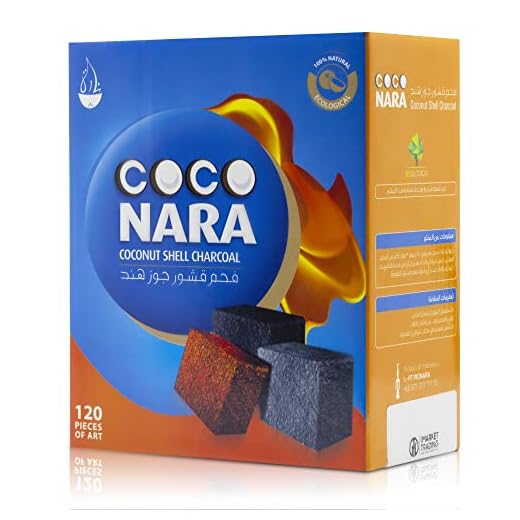 CocoNara Hookah Shisha Natural Charcoals, 120 Count