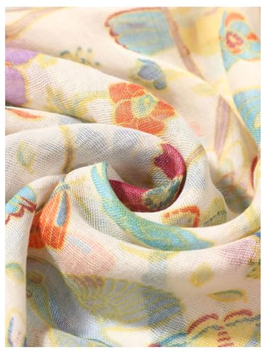 Verdusa Women's Lightweight Scarf Floral Print Sheer Shawl Wraps3