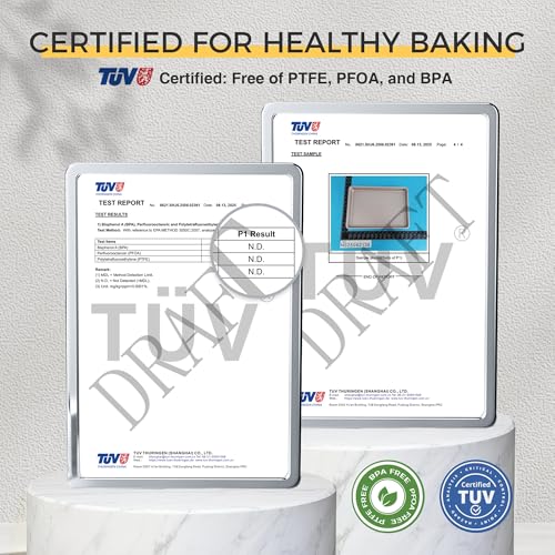 HONGBAKE 9-Piece Baking Pans Set Nonstick, Stackable Non Toxic Bakeware Sets with Diamond Texture, Oven Pan Set for Cooking, Includes Cookie Sheet with Rack, Cake Pan, Roasting Pan, Muffin Tin, Gold