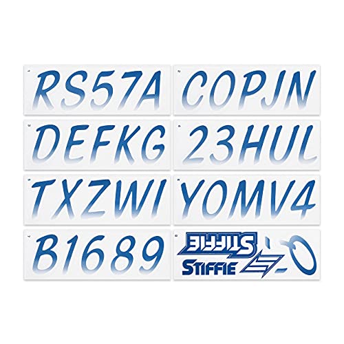 Image of STIFFIE Whipline Navy /White 3 inch Boat & PWC Registration Decals • Numbers Letters Stickers
