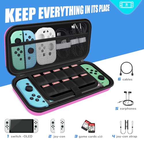 Image of homicozy Unicorn Carrying Case for Nintendo Switch & Switch OLED Console, 3D Hard Travel Shell Pouch for Nintendo Switch Console & Accessories