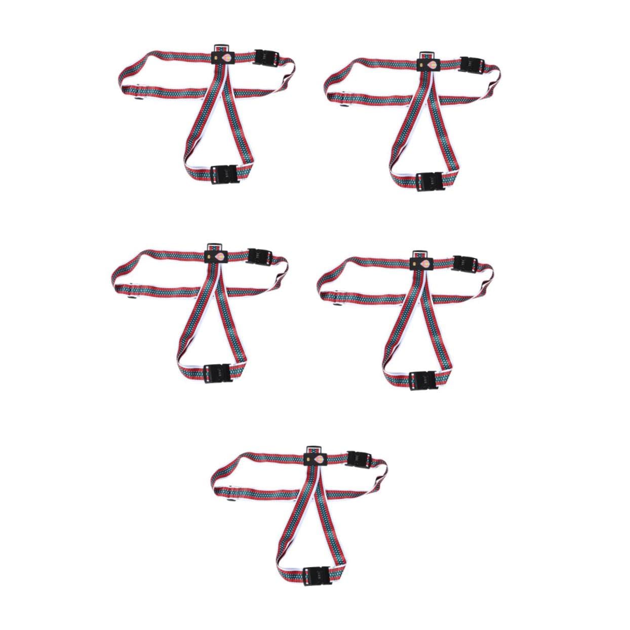 5 Piezas Correa para Equipaje Ajustable con Cerradura de Combinación Doble Diseño de Dibujos Animados Resistente Poliéster para Maletas de Viaje y