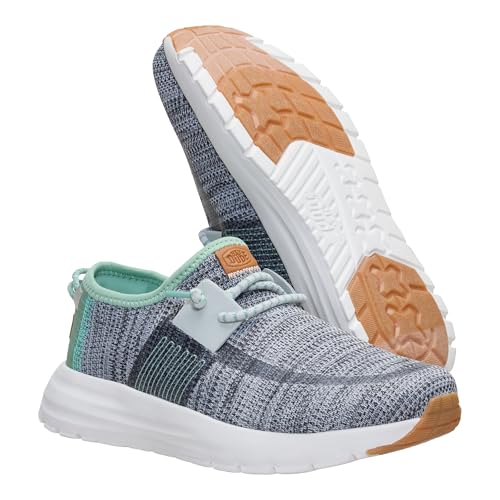 HEYDUDE Womens Sirocco Stretch Sox, Grey/Granite Green Size 9 | Lightweight Flexible Shoes for Effortless All Day Comfort - image 7