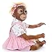 Pinky Reborn Baby Dolls 21Pulgadas Mono de Bebé Recién Nacido Hecho a Mano de Silicona Suave Vinilo Realista Reborn Doll Mejor Regalo para Niños Navidad (Girl)