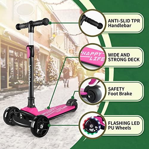 Image of besrey 3 Wheel Scooter for Kids Ages 3-10 with 4 Adjustable Height