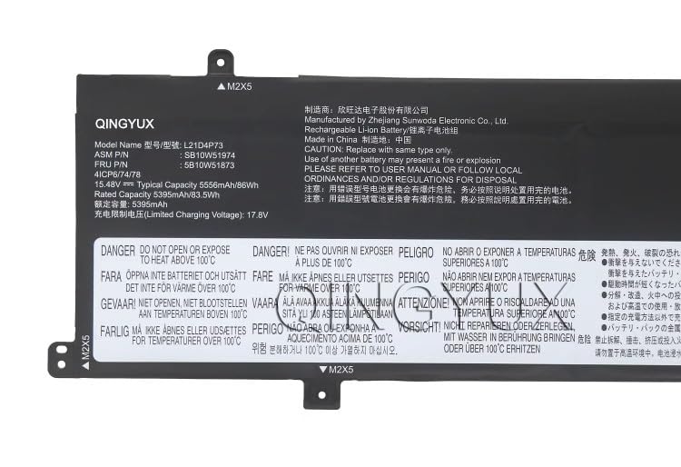 L21C4P72 Laptop Battery 86Wh For Lenovo ThinkPad P16s T16 Series - Compatible Replacement