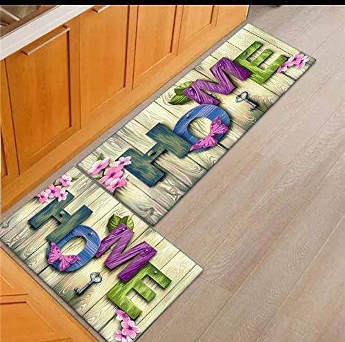 Lavi Designs Anti Skid Washable Micro Polyester Luxury Kitchen Floor Door Mat Runner, Combo Set of 2 Pcs, Large MAT (40x135 cm), Small Mat (40x60 cm) Set of 2 Pieces (Multicolour) (32)