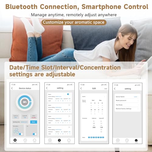 Diffuseur huiles essentielles Bluetooth sans eau avec écran LCD réglable