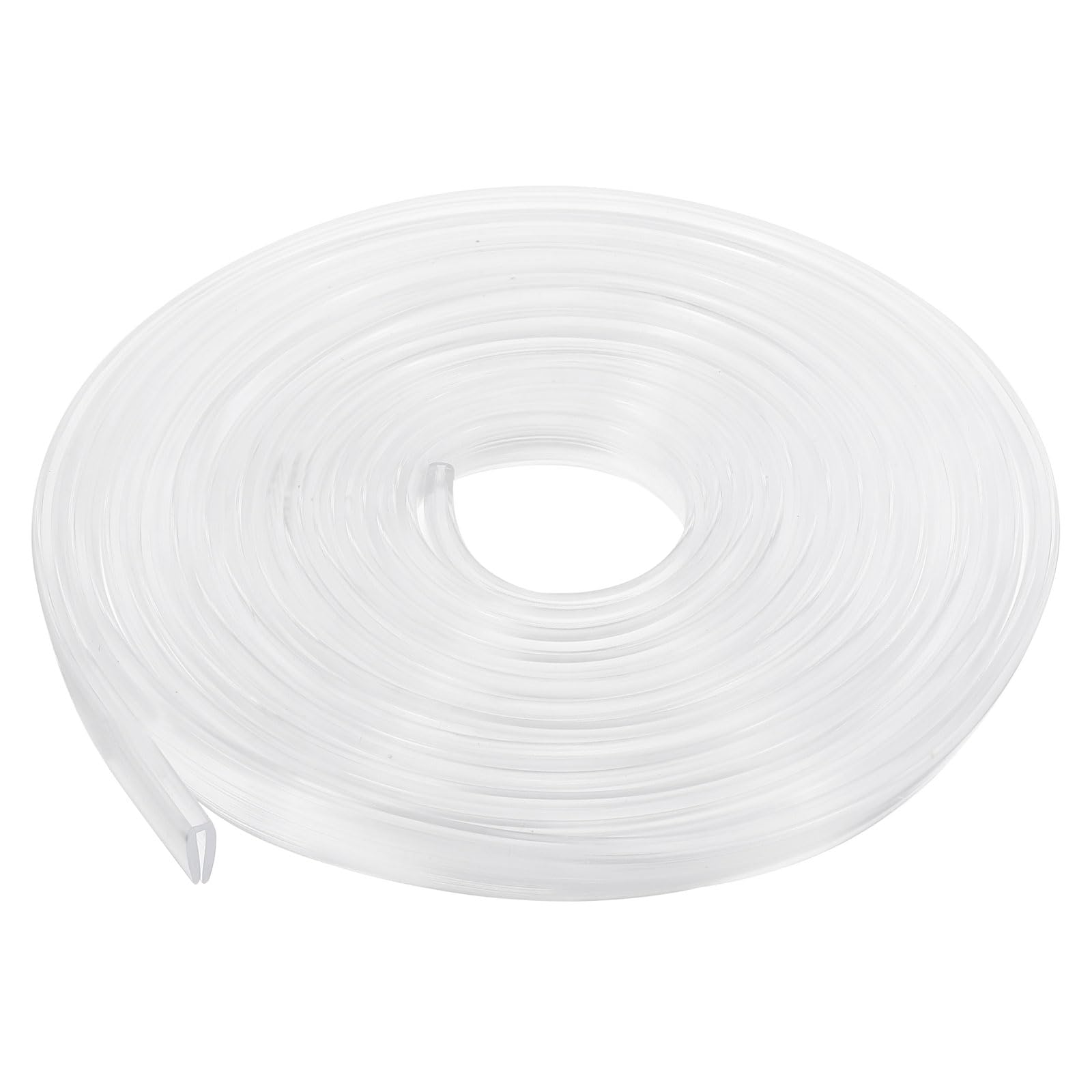 YOKIVE 9.8 Feet Rubber Edge Trim with Metal Clips, U Channel Edge Guard Protector PVC Weather Stripping Fit 3/64" to 1/4" for Cars Doors Fenders Ships Mirror Frames, Clear