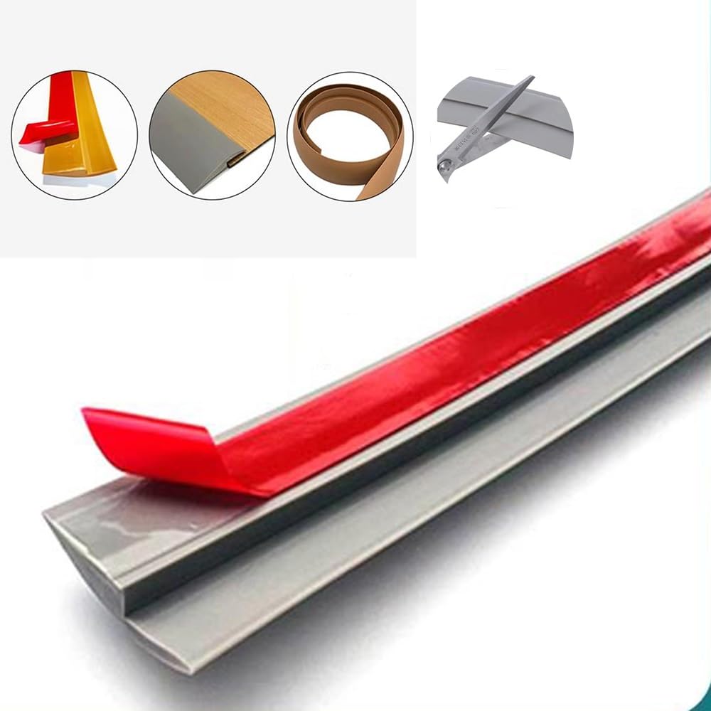 Tira autoadhesiva con ajuste de altura de 7 m / 23ft, color gris, para perfil de trat sin costuras