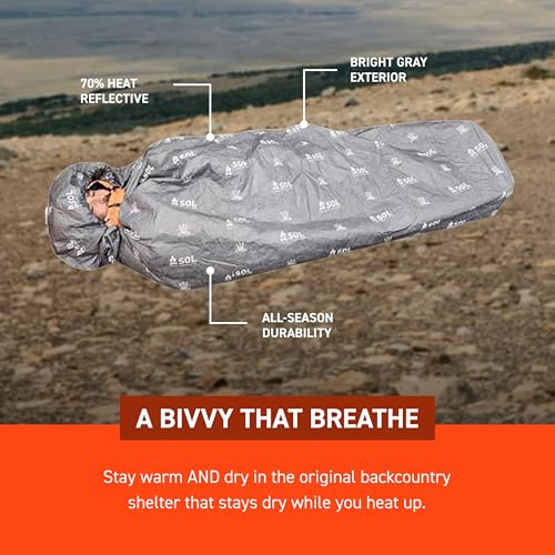 S.O.L. Survive Outdoors Longer Escape Bivvy XL con Capucha, Refleja 70% Calor Corporal, Verde, 91 x 35 pulgadas miniatura 4