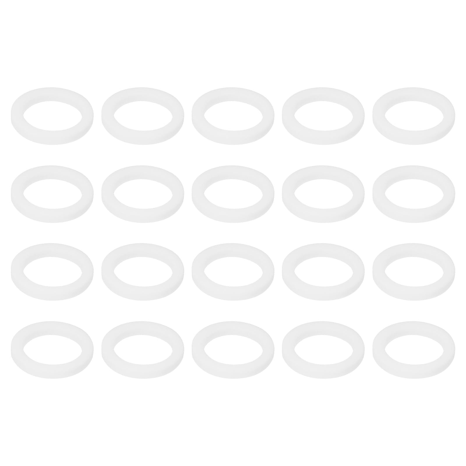 PATIKIL M7 PTFE Flat Washer, 50 Pcs 7mm ID 10mm OD 1.25mm Thick O-Ring Sealing Gasket Spacer for Fasten Screws Flanges Faucet Pipe Valves, White