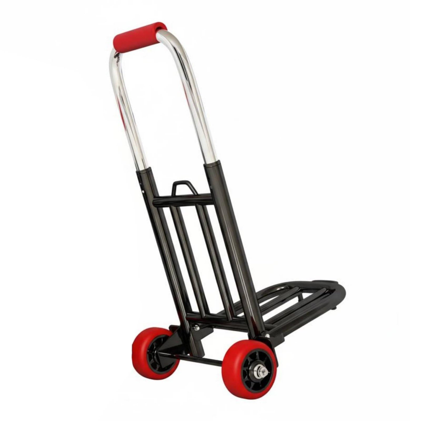 SNAPPSY Portable Luggage Hand Hand Trolley Labor-Saving Foldable Utility Cart Sturdy Duty Folding Trolley No Assembly Required, 25MM, Deluxe Pu Wheel-image-1