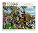 Puzzle 1000 pièces pour adultes et enfants - Motif chevaux et poulain