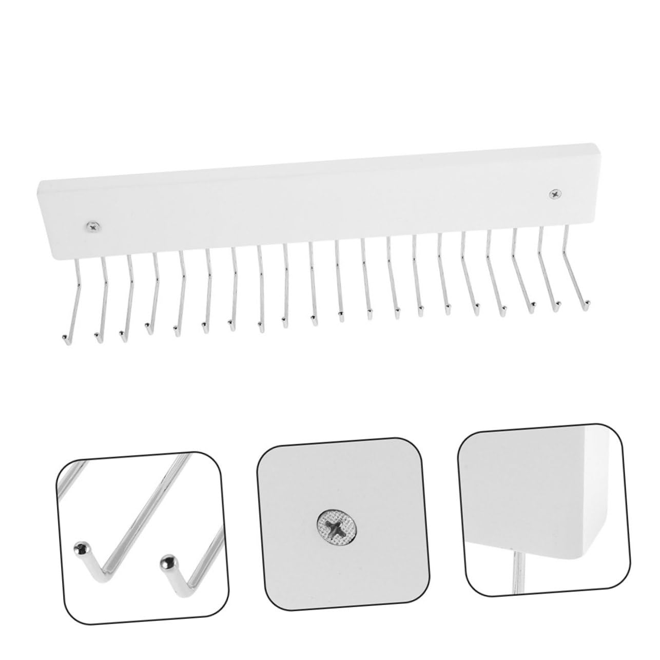 BESTOYARD Organizador Giratorio de Pared Ahorro de Espacio para Corbatas y Bufandas, Soporte de Madera y Hierro Blanco 2 Piezas Adecuado para Oficina y Apartamentos Pequeños