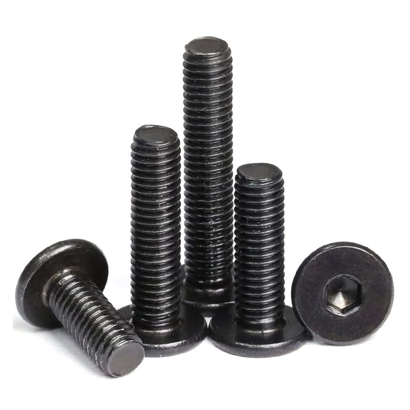Miniatura 2 de HSCRSTAR M3x3mm 50pcs Negro Acero Inoxidable Hex Hexagon Socket Ultra Delgado Super Baja Cabeza plana Allen Cap Tornillo Tornillo