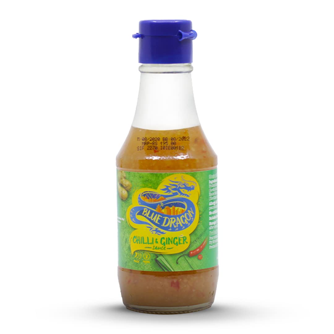 Blue Dragon Chilli and Ginger Sauce | No Artificial Colors & No Preservatives | Vegan | Peanuts and Nuts | Ginger Chilli Sauce - 190ml