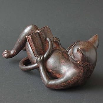 Amazon.co.jp: 東洋石創 オブジェ アンティーク調 読書 ねこ 11027