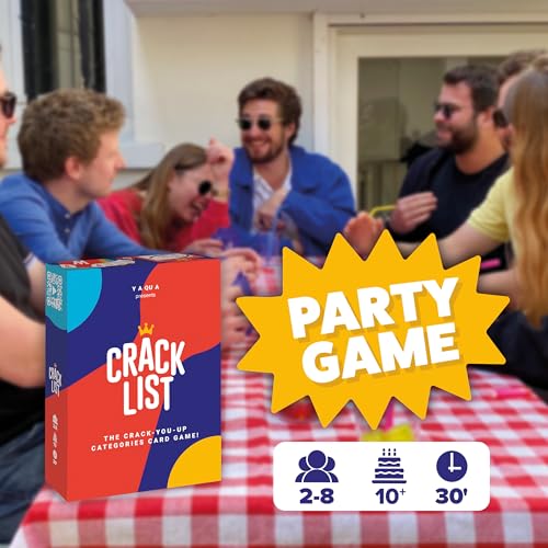 Image of CRACK LIST | Fast-Paced Category Card Game for Family, Friends & Parties | Ages 10+ | 2-8 Players | 30-Min Game | Fun Board Game for Kids & Adults | Perfect for Travel, Game Nights & Pre-Drinks