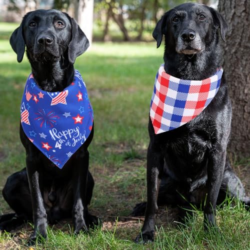 4 Pcs Holiday Dog Bandanas Easter 4th of July Valentine's Day Dog Bandanas Triangle Scarf Pet Bibs Handkerchief for Large Dogs Festival Costume - Image 6
