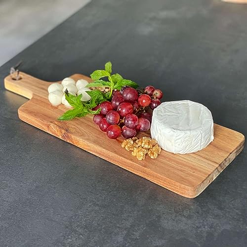 Tabla de cortar de madera Intirilife compacta de 43 cm para pan y carne 5