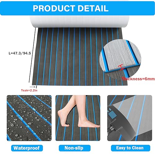 Rhombus Boat Decking Sheet EVA Foam Boat Flooring Deck Mat , Grey Brown Helm Pad - View #11