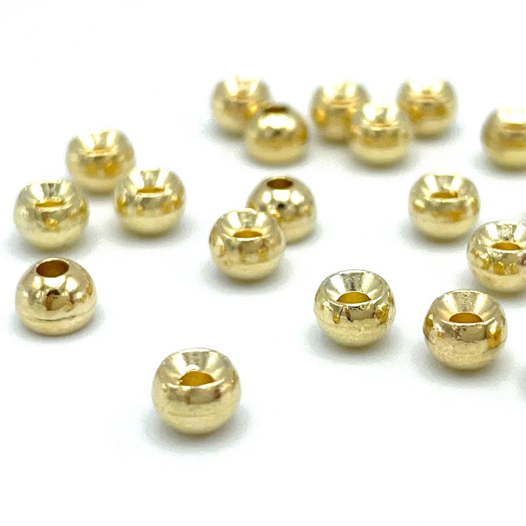 Hareline 20 x TUNGSTEN beads - 4.0mm - 5/32" (0,45g) - GOLD - for fly tying