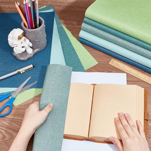 CRASPIRE 10 Sheets 13.7x11.8Inch Linen Book Cloth Cover 5 Color for A5-A8 Books Binding Fabric Surface Paper Backed Bookcover Archival Bookbinding Supplies Reusable Protector Soft Album Scrapbooking - Image 3